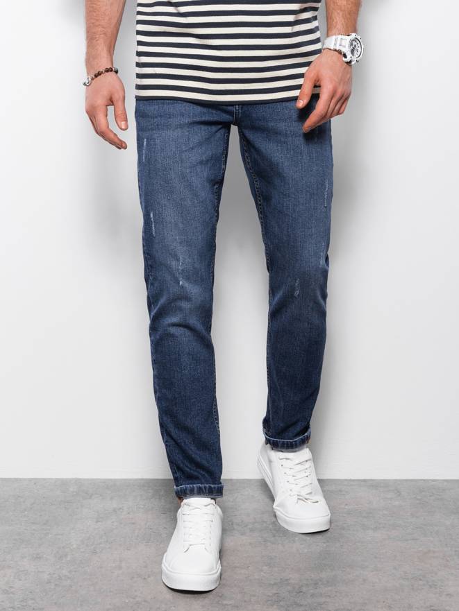 Pánske džínsové nohavice REGULAR FIT - tmavomodré V4 OM-PADP-0102