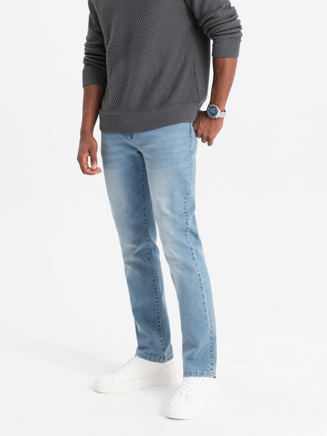Pánske džínsové nohavice STRAIGHT LEG - svetlomodré V2 OM-PADP-0133