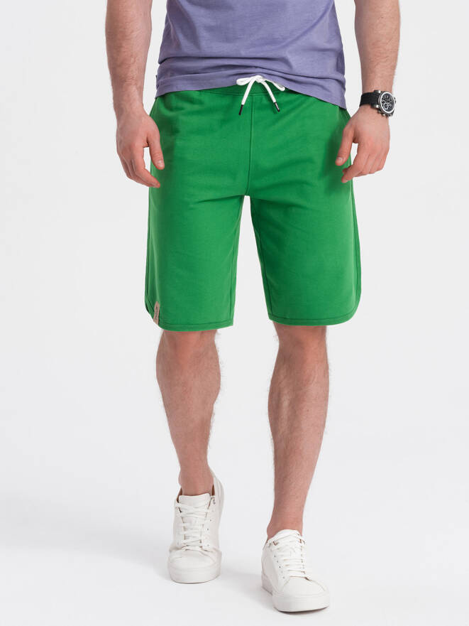 Pánske teplákové šortky so zaoblenými nohavicami - zelené V4 OM-SRSK-0105